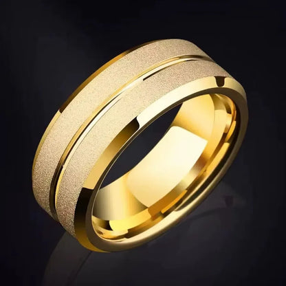 Wholesale Simple Style Solid Color Titanium Steel Plating 18k Gold Plated Rings