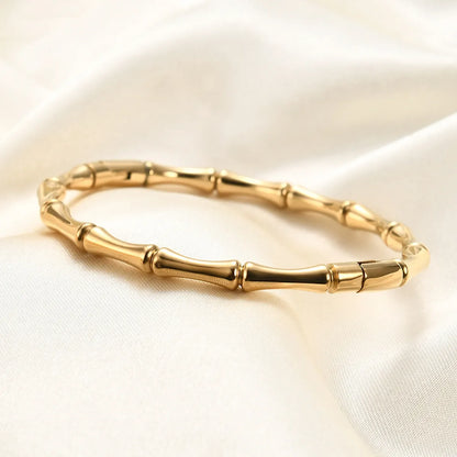 Simple Style Solid Color Titanium Steel Plating Gold Plated Bangle