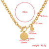 Wholesale Jewelry Simple Style Customization Laser Engraving Solid Color Titanium Steel 18K Gold Plated Plating Pendant Necklace