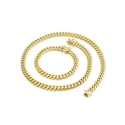 Wholesale Jewelry Simple Style Solid Color Titanium Steel 18K Gold Plated Polishing Chain Necklace