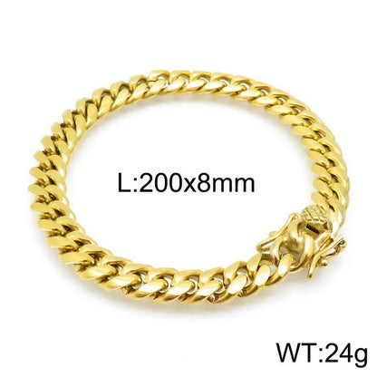 Wholesale Jewelry Simple Style Solid Color Titanium Steel 18K Gold Plated Polishing Chain Necklace