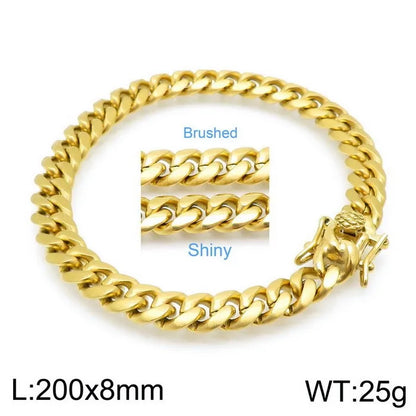 Wholesale Jewelry Simple Style Solid Color Titanium Steel 18K Gold Plated Polishing Chain Necklace