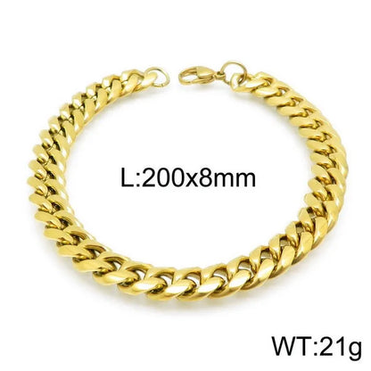 Wholesale Jewelry Simple Style Solid Color Titanium Steel 18K Gold Plated Polishing Chain Necklace