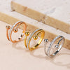 Wholesale Simple Style Solid Color Titanium Steel Zircon Rings