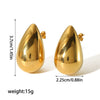 Wholesale Simple Style Stainless Steel Electroplated Dropshaped Women's Earrings