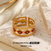 Wholesale Simple Style Stainless Steel Red Oil Dropping Love And Bow Ring With Electroplating Geometric And Heart Shape For Ladies And Unisex