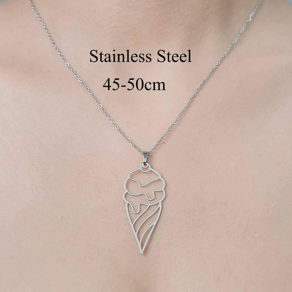 201 Stainless Steel Simple Style Polishing Plating Star Heart Shape Flower Pendant Necklace