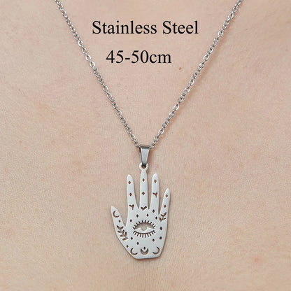 201 Stainless Steel Simple Style Polishing Plating Star Moon Mushroom Pendant Necklace