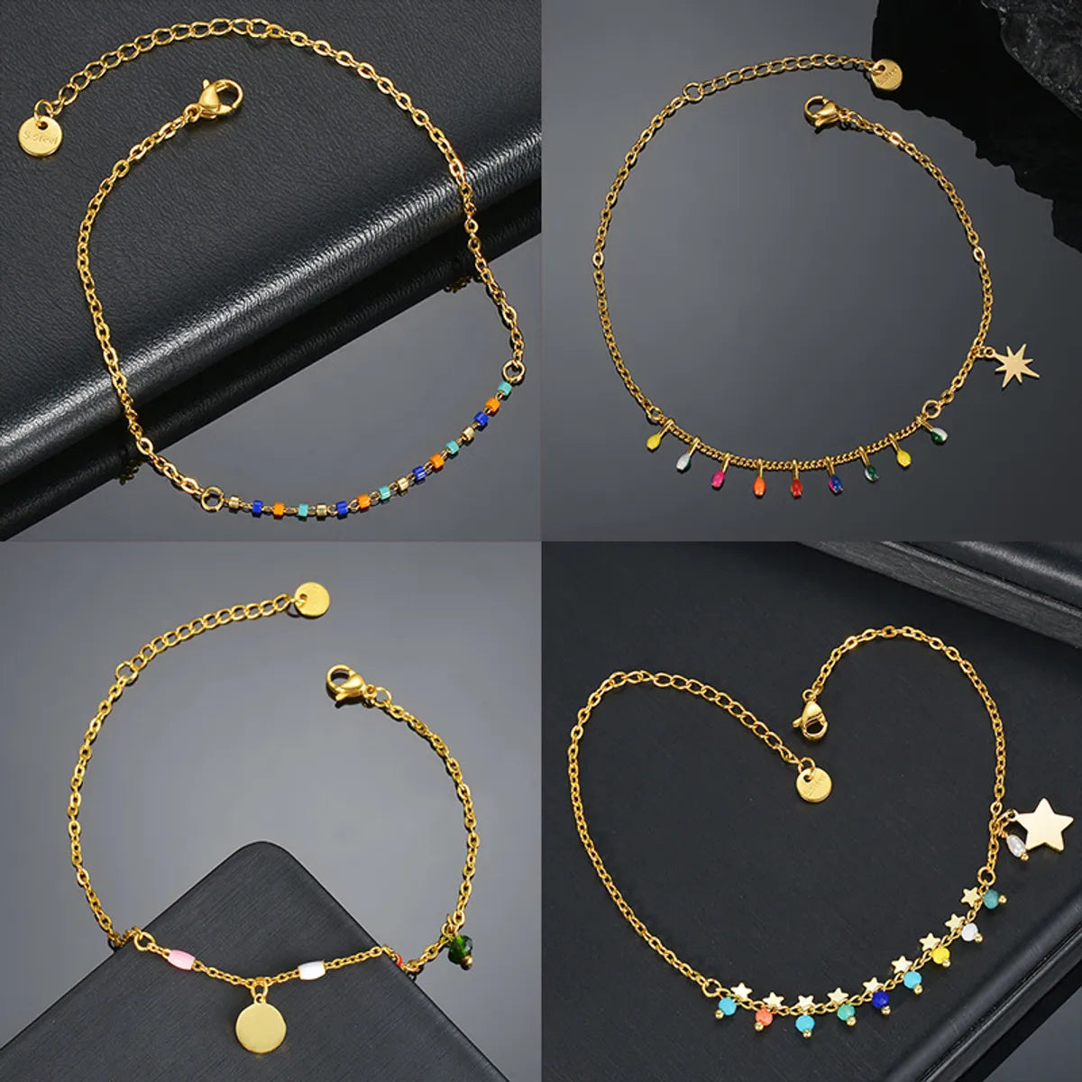 Wholesale Simple Style Star Stainless Steel Earrings Anklet Necklace