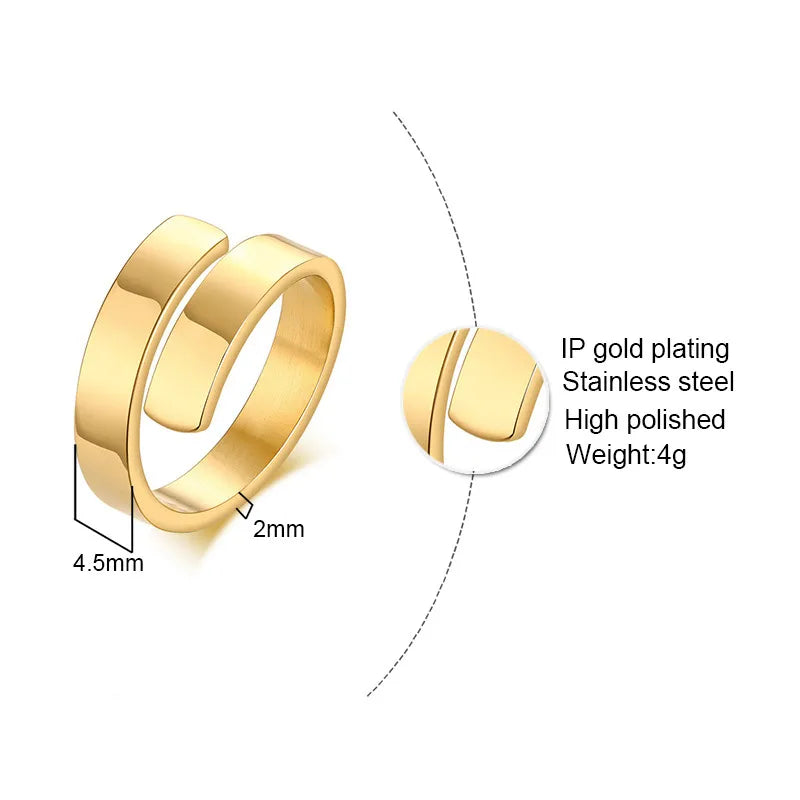 Wholesale Simple Style Streetwear Geometric Stainless Steel Plating Rings