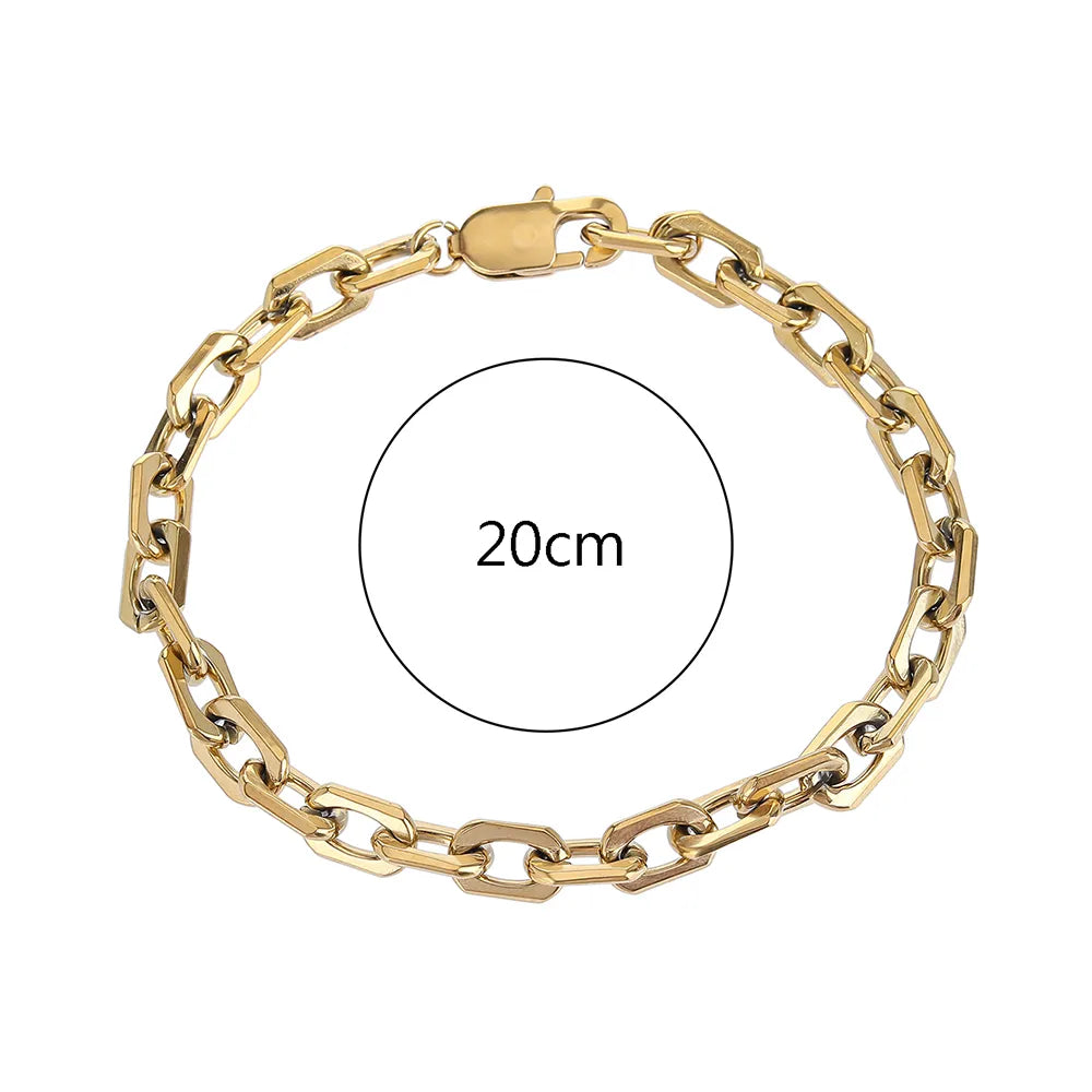 Simple Style Streetwear Solid Color 304 Stainless Steel Titanium Steel 18K Gold Plated Bracelets In Bulk