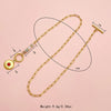 304 Stainless Steel Gold Plated Simple Style Plating Inlay Sun Color Block Natural Stone Turquoise Pendant Necklace