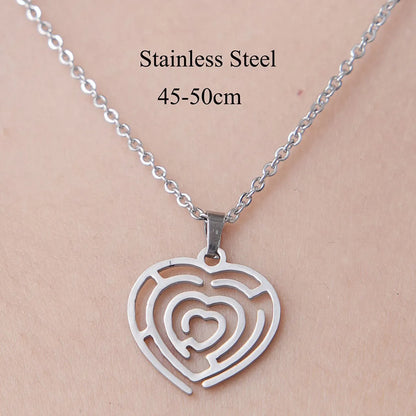 201 Stainless Steel Simple Style Polishing Plating Tree Snowflake Skull Pendant Necklace