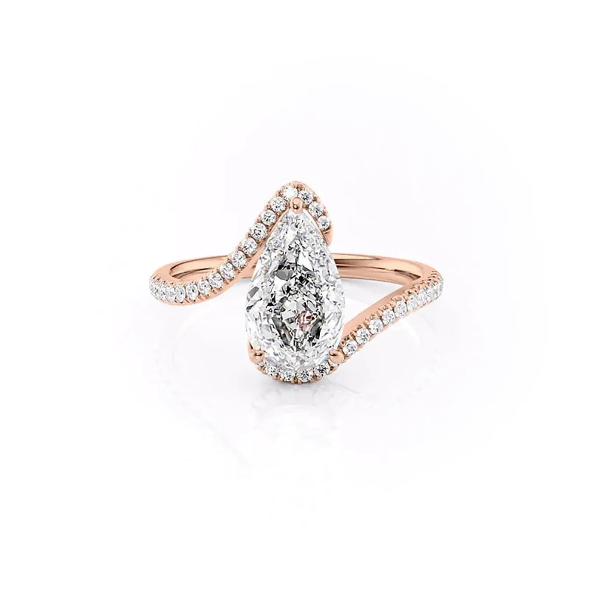 Wholesale Simple Style Water Droplets Copper Plating Inlay White Gold Plated Zircon Rings