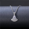 Stainless Steel Titanium Steel White Gold Plated Simple Style Plating Inlay Water Droplets Flower Zircon Pendant Necklace