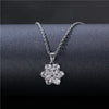 Stainless Steel Titanium Steel White Gold Plated Simple Style Plating Inlay Water Droplets Flower Zircon Pendant Necklace