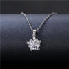 Stainless Steel Titanium Steel White Gold Plated Simple Style Plating Inlay Water Droplets Flower Zircon Pendant Necklace