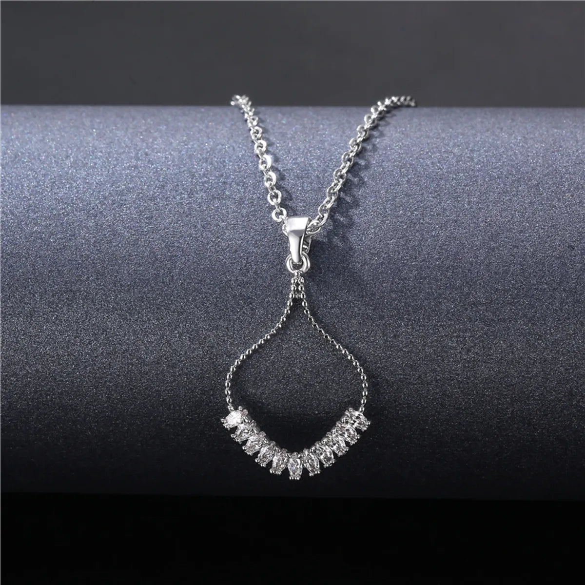 Stainless Steel Titanium Steel White Gold Plated Simple Style Plating Inlay Water Droplets Flower Zircon Pendant Necklace