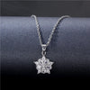 Stainless Steel Titanium Steel White Gold Plated Simple Style Plating Inlay Water Droplets Flower Zircon Pendant Necklace