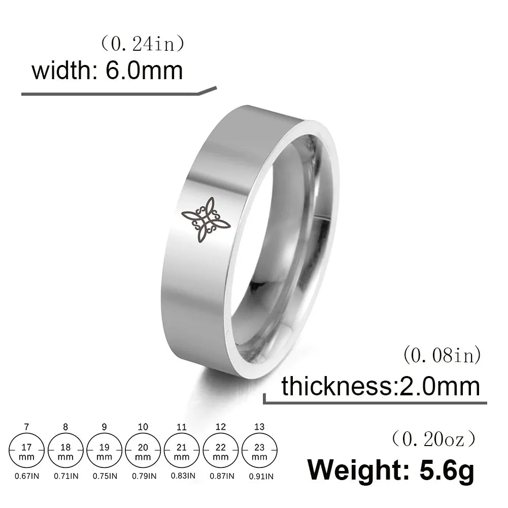 Wholesale Simple Style Witch Knot Solid Color Titanium Steel Plating Rings