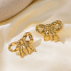 Wholesale Simple Sweet Geometric Bow Tie Design Electroplated Titanium Steel Jewelry Set For Women