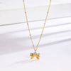 Wholesale Simple Sweet Geometric Bow Tie Design Electroplated Titanium Steel Jewelry Set For Women