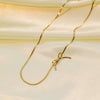 Wholesale Simple Sweet Geometric Bow Tie Design Electroplated Titanium Steel Jewelry Set For Women
