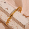 Wholesale Simple Temperament Double Layer Cross Opening Bracelet For Women Stainless Steel 18K Gold Plated Electroplated