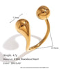 Wholesale Simple Temperament Niche Stainless Steel 18K Gold Plated Double Water Drop Head Open Bracelet For Women