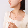Wholesale Simple Temperament Oval Pendant Necklace And Earrings Jewelry Set In Stainless Steel With Gold Plated Treatment For Women