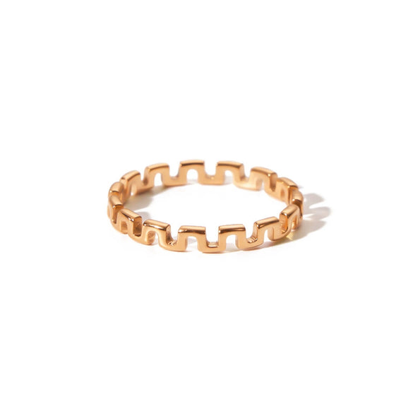 Wholesale Simple Titanium Steel And Stainless Steel Women's Ring With Geometric Design And Pvd Furnace Real Gold Plating