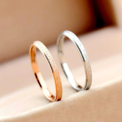 Wholesale Simple Titanium Steel Frosted Fine Ring Gooddiy