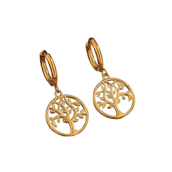 Wholesale Simple Tree Of Life Stainless Steel Electroplated Jewelry Set For Women