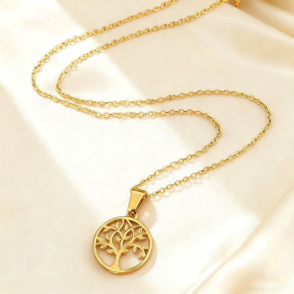 Wholesale Simple Tree Of Life Stainless Steel Electroplated Jewelry Set For Women