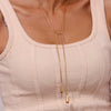 Wholesale Simple Two End Water Drop Snake Chain Necklace In Stainless Steel With Geometric Pattern And 18K Gold Electroplated Finish For Women