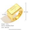 Wholesale Simple Versatile Cool Style Geometric Stainless Steel 18K Gold Plated Square Ring For Women