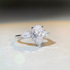 Wholesale Simple Water Drop Sterling Silver Ring With Zircon Electroplated In Geometric Style