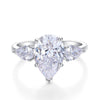 Wholesale Simple Water Drop Sterling Silver Ring With Zircon Electroplated In Geometric Style