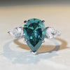 Wholesale Simple Water Drop Sterling Silver Ring With Zircon Electroplated In Geometric Style