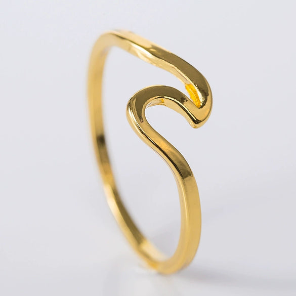 Wholesale Simple Wave Alloy Silver Plated Women's Jewelry Ring