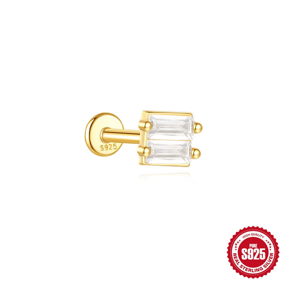 Wholesale Simple Women's S925 Sterling Silver Flower Shaped Diamond Tassel Ear Nails With Electroplating For Daily Collocation