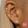Wholesale Simple Women's S925 Sterling Silver Flower Shaped Diamond Tassel Ear Nails With Electroplating For Daily Collocation