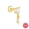 Wholesale Simple Women's S925 Sterling Silver Flower Shaped Diamond Tassel Ear Nails With Electroplating For Daily Collocation