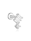 Wholesale Simple Women's S925 Sterling Silver Flower Shaped Diamond Tassel Ear Nails With Electroplating For Daily Collocation