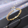 Wholesale Simple Zircon Engagement Wedding Ring Copper Plated Platinum With Geometric Pattern For Women