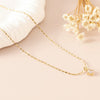Wholesale Single Diamond Square Zircon Starry Sky Titanium Steel 18K Gold Plated Nonfading Exquisite Clavicle Necklace For Women With Geometric Pattern