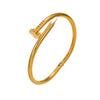 Wholesale Single Row Diamond Four Leaf Clover Nail Stainless Steel Titanium Steel 18K Gold Plated Bracelet