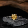 Wholesale Small And Fresh Wave Pattern S925 Sterling Silver Ring With Natural Yellow Amethyst