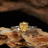 Wholesale Small And Fresh Wave Pattern S925 Sterling Silver Ring With Natural Yellow Amethyst