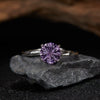 Wholesale Small And Fresh Wave Pattern S925 Sterling Silver Ring With Natural Yellow Amethyst